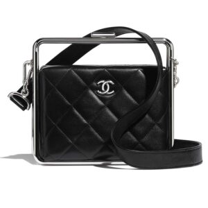 Chanel Women Clutch Lambskin & Silver-Tone Metal-Black