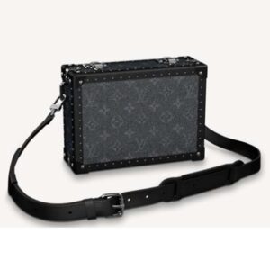 Louis Vuitton LV Unisex Clutch Box Monogram Coated Canvas Black-Leather Grey