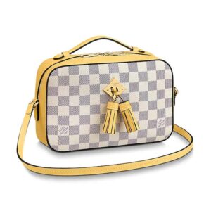 Louis Vuitton LV Women Saintonge Handbag in Damier Azur Coated Canvas