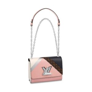 Louis Vuitton LV Women Twist MM Handbag in Printed and Embossed Calfskin